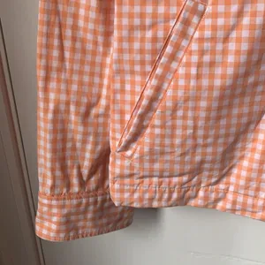 Jones New York Gingham Peach Zip Front Windbreaker Cottagecore Rain Jacket Sz S thumbnail 3