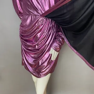 NWT Elliatt Avalee Cocktail Dress Metallic Sheen Long Sleeve Drape Skirt Party‎ thumbnail 8