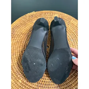 Easy Street Alive 5 Black Glitter Meshi Peep Toe Kitten Heel Pumps Evening Shoes thumbnail 6