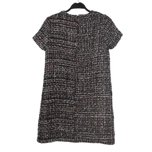 Metallic Tweed Plaid Shift Mini Dress Mod 60s Forever 21 Pink Black Womens S thumbnail 10