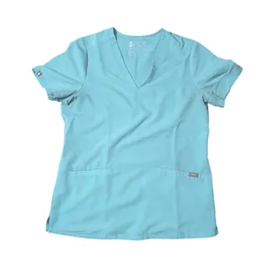 FIGS V-Neck Scrub Top Womens Small Teal Good FW1100 Technical‎ Collection thumbnail 1