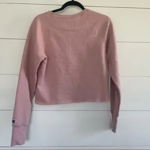 Pink Cropped Champion Sweatshirt Crew thumbnail 4