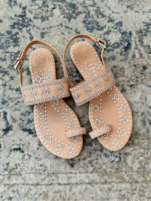 Tory Burch Blake Leather Sandals Sz 8.5 thumbnail 2
