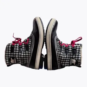 Sorel Tofino Houndstooth Waterproof Snow Boots Women 9 Black White Red Lace thumbnail 7