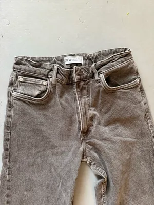 Zara Washed Taupe High-Rise Jeans thumbnail 2