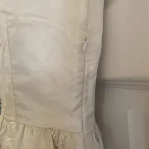 Ivory Satin Floral Embroidered‎ Organza Midi Dress Rosettes Beads Wedding Formal thumbnail 3