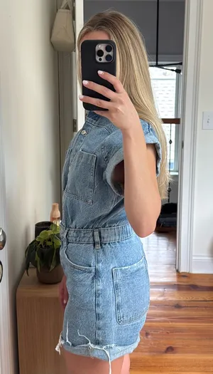 ZARA Denim Romper Short thumbnail 3