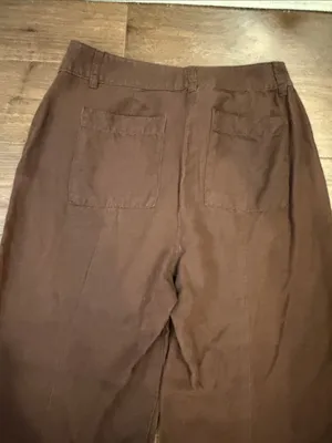 Loft Women’s Brown Relaxed-Leg Pants in 00 Petite - C31-049 thumbnail 5
