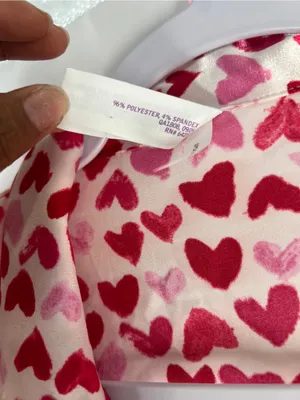 Lilac + London Pink Hearts Satin Shortie Pajama Set Size M NWT thumbnail 4