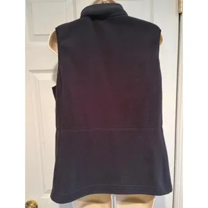 LL Bean Womens Mountain Classic Fleece Vest Navy Blue Full Zip M REG 504675 cozy thumbnail 6
