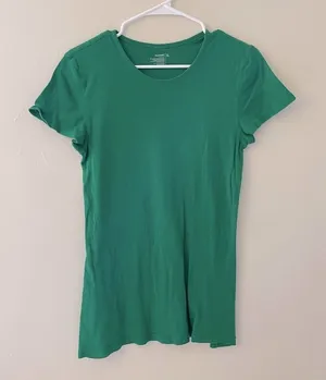 Old Navy holiday green XL cotton women’s short sleeved shirt summer top‎ comfort thumbnail 1