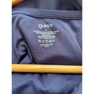 Quince Italian Zip Front One Piece Swimsuit Deep Navy Blue Size Medium NEW thumbnail 6
