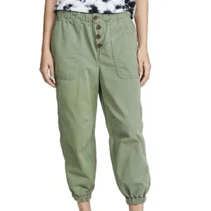 Free People Size Medium Green Cadet‎ Pull-On Jogger Pants Utility Boho thumbnail 2
