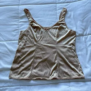 Vintage 90s‎ Y2K Cami Camisole Womens Size Small Tan Beige Boudoir Sexy Nylon thumbnail 1