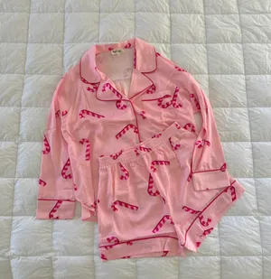 Christmas Candy Cane Pajamas Pink Size M thumbnail 3
