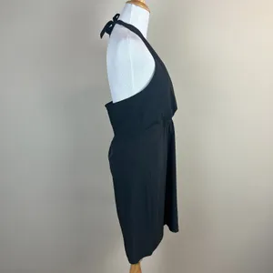 Athleta Halter Dress Womens 8 Black Athletic Go Anywhere Sundress Smocked Padded thumbnail 6