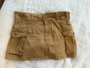 Women's Mini Cargo Skirt Y2K Low Waist Button Utility thumbnail 1