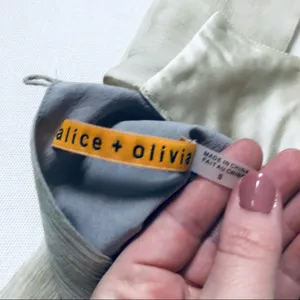 Alice + Olivia Gray Tan Silk Tie Dye Party Cocktail Dress Size S thumbnail 10