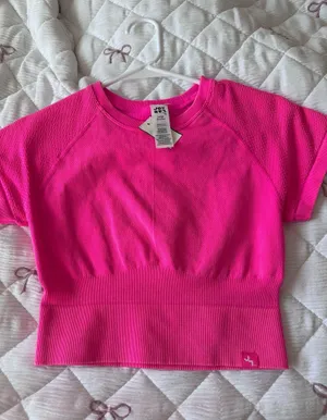 JoyLab hot pink crop seamless top  thumbnail 1