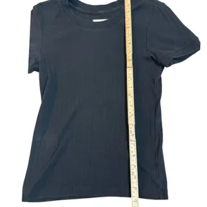 Everlane Black Organic‎ Cotton Ribbed Short Sleeve Crew Neck Tee Shirt Small thumbnail 7