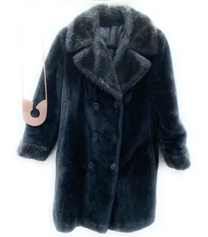 Vintage Faux‎ Fur Coat Black thumbnail 1