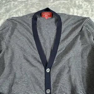 VTG Paul Costelloe Sweater Womens Large Striped Long Sleeve Button Up Old Money thumbnail 2