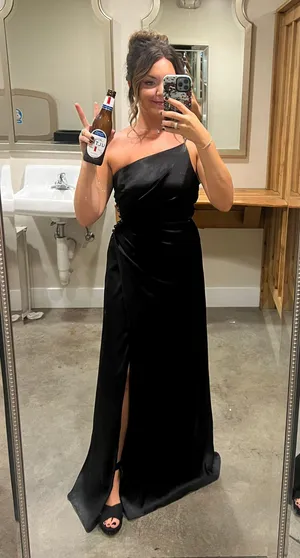 David's Bridal Black Bridesmaid Formal Dress thumbnail 2