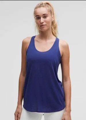 Lululemon Essential Pleated Tank Top Blue Larkspur Size 10 thumbnail 1