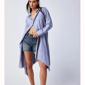 Free people we the free remade‎ patchwork dress shirt Sz XS thumbnail 2