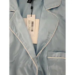 Nasty Gal Something Blue Bridal Pajama Set US 4 Baby Blue Feather Trim NWT thumbnail 9
