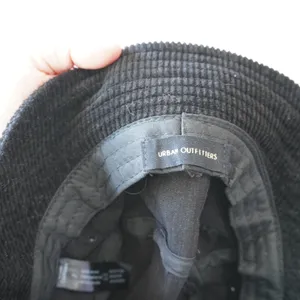 Urban Outfitters Bucket Hat Women's Black Excellent Corduroy Cotton Streetwear thumbnail 2