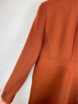 J.Crew Classic Lady Day Coat Dark Amber Italian Wool Thinsulate Size 14 thumbnail 4
