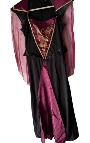 Womens Villain Evil Queen Princess‎ Costume Dress Cape Halloween Cosplay Small thumbnail 1