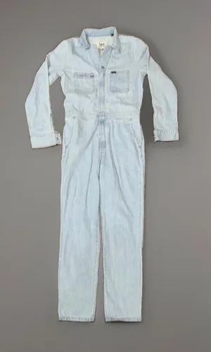 Lee X-small Women's Light Blue Denim Jumpsuit Union-Alls Zip Long Sleeve thumbnail 1