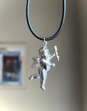 stainless steel cherub angel simple necklace👼🩵 thumbnail 1