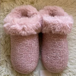 NWT Lauren Conrad Pink Sequin Slippers thumbnail 1