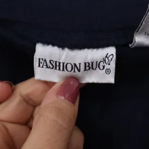Fashion Bug Pants Womens XL Straight Leg Navy Blue 100% Cotton Excellent thumbnail 2