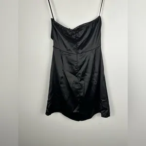 Princess Polly‎ Satin Black LUCA STRAPLESS MINI DRESS Women’s Sz 4 thumbnail 8