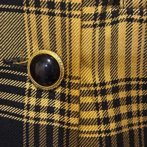 Vintage Navy‎ and tan plaid women’s blazer size 14 double breasted thumbnail 2