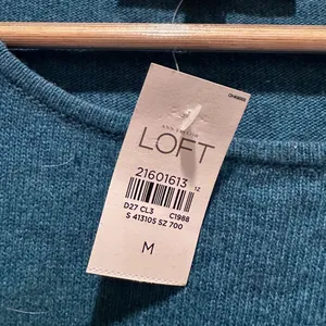 Loft Flounce Sleeve Knit Top‎ Wool Blend Medium Teal Shirt NWT thumbnail 4