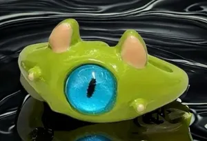 Cute Quirky Green‎ Monster Design Cuff Ring Gothic Punk Style thumbnail 1