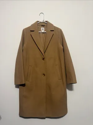 GAP Camel Single-Breasted Wool Trench Coat thumbnail 2