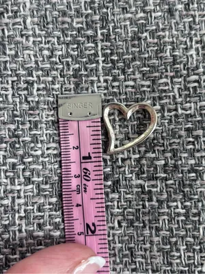 Vintage y2k Silver Tone Open Heart Charm Pendant | Small Minimalist Jewelry thumbnail 4