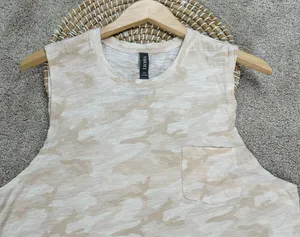 Vuori Women’s Sunset Tank Top Sleeveless Pima Cotton Slub in Bisque Camo XL thumbnail 4