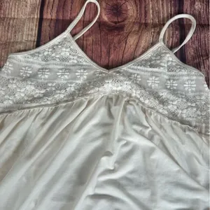 Women’s POL Off White Lace Mini Dress V-Nevk Size L thumbnail 2