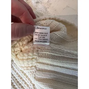 Sage The Label‎ Cream Cable Knit Fringe Trim Mock Neck Sweater Vest M thumbnail 4