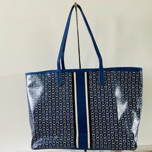 TORY BURCH Blue White Stripe Gemini Link Tote Bag thumbnail 3