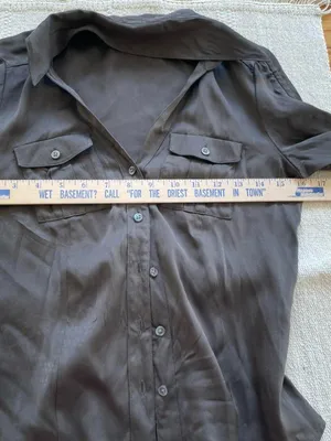 Vintage Y2K Ann Taylor Silk Spandex Button Down Shirt Size 0 XS Ruched Military thumbnail 4