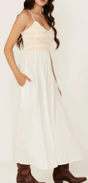 NWOT FREE PEOPLE sweet nothings midi dress in marshmallow white sz S thumbnail 1
