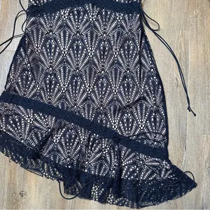 For Love & Lemons Bright Lights Mini Dress in Black Size Large Lace Asymmetrical thumbnail 5